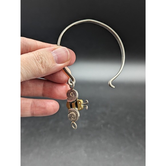 Vintage 925 Sterling Silver Mexico Marked MM-190 Bumble Bee Cuff Bracelet - Picture 8 of 10